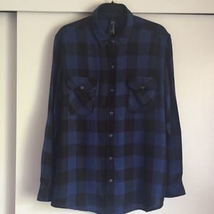 Seven7 brand plaid top size L